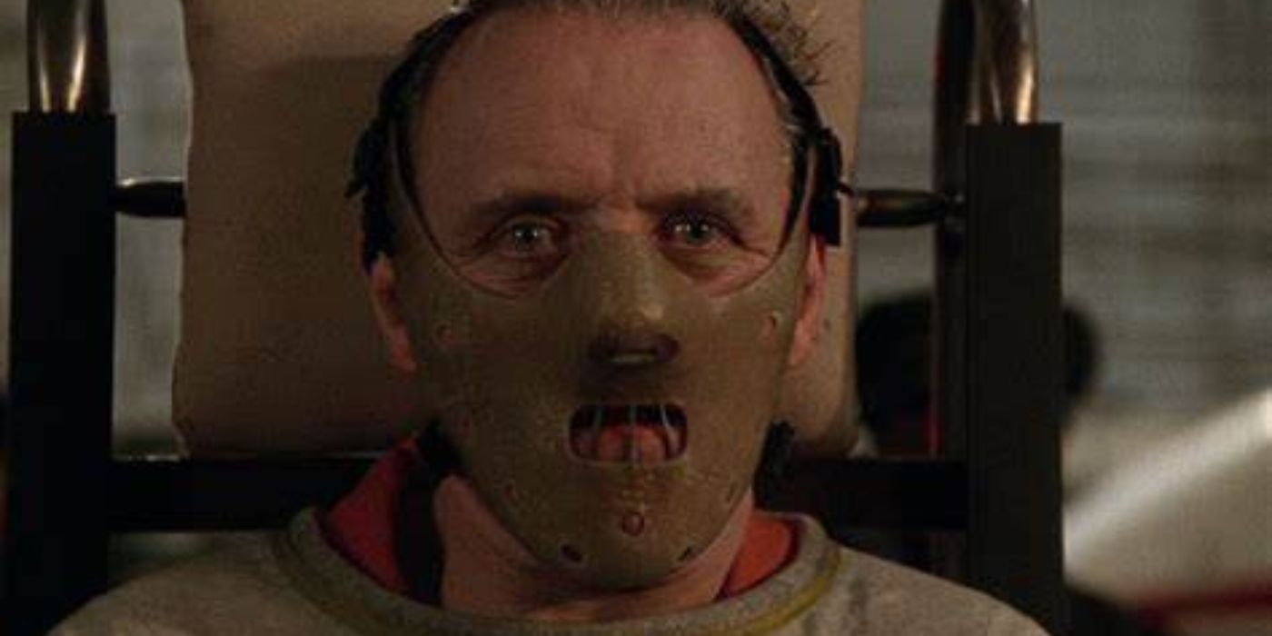Anthony Hopkins in een masker in Silence of the Lambs
