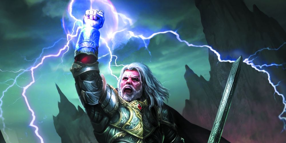 Een Tempest Cleric die een bliksemspreuk uitspreekt in Dungeons & Dragons