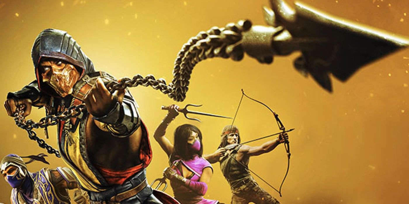 Een afbeelding van Scorpion die zijn kunai tevoorschijn haalt in Mortal Kombat 11