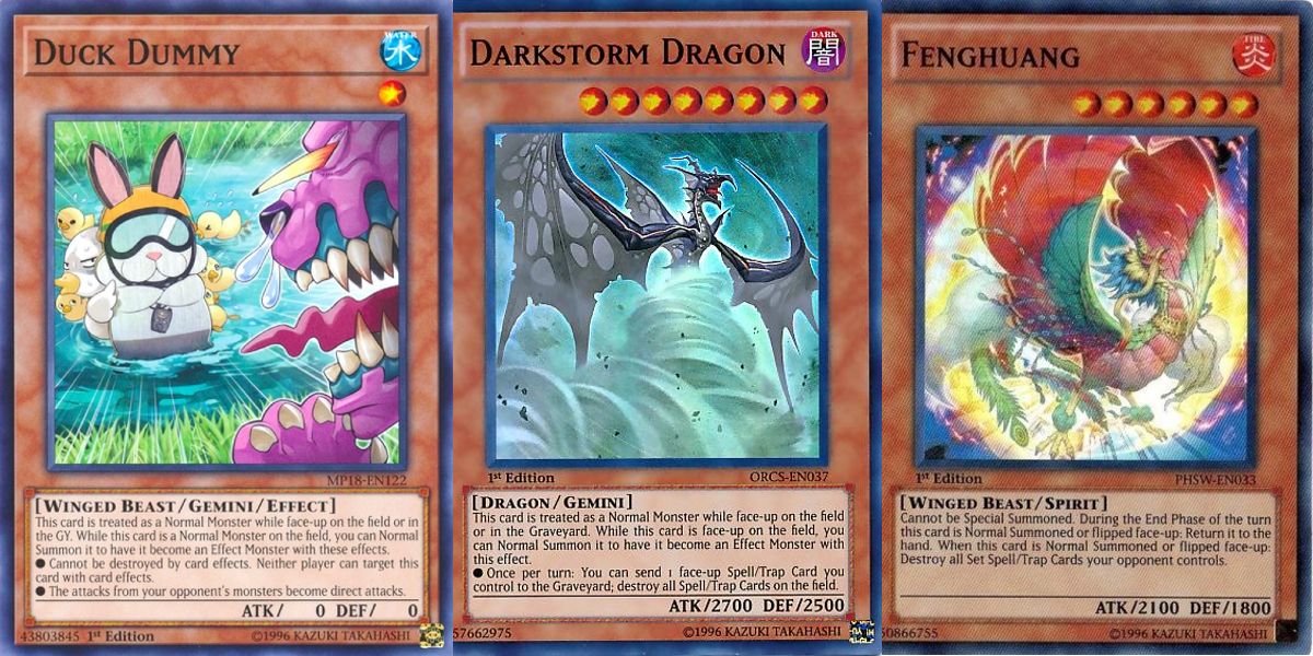 Yu-Gi-Oh!  Duck Dummy + Darkstorm Dragon + Fenghuang