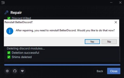 Installeer BetterDiscord opnieuw