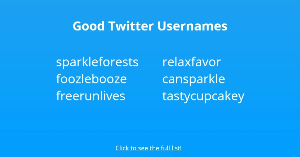 Goede Twitter-gebruikersnamen