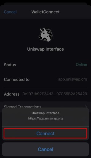 Verbinding maken met Uniswap-interface
