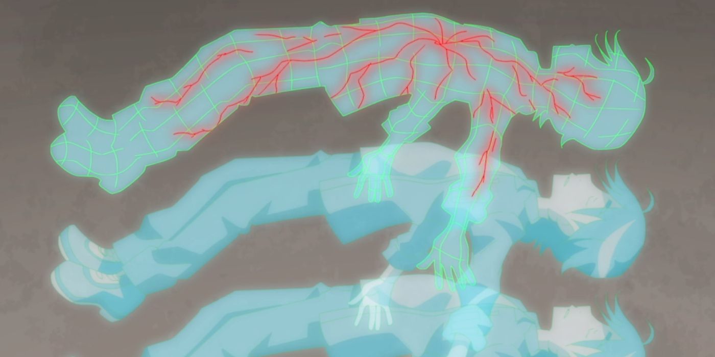 Nanomon implanteert Shadramon's geheugenzaad in Tamotsu in Digimon Ghost Game