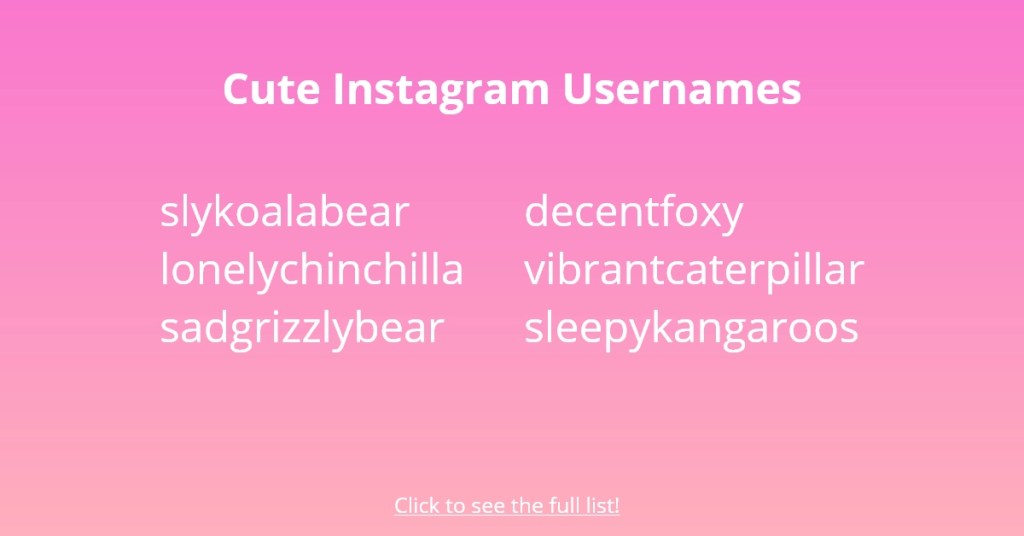 Leuke Instagram-gebruikersnamen