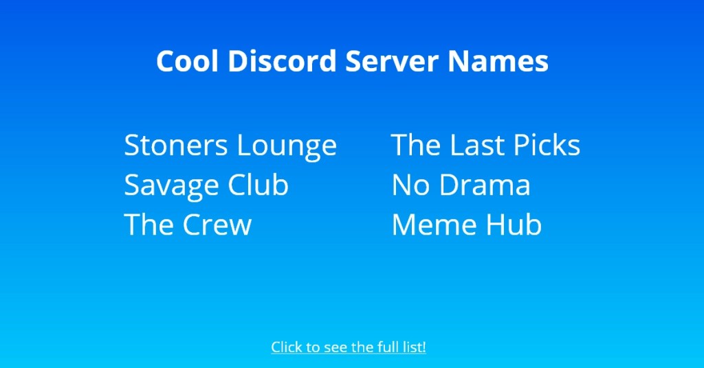 Coole Discord-servernamen