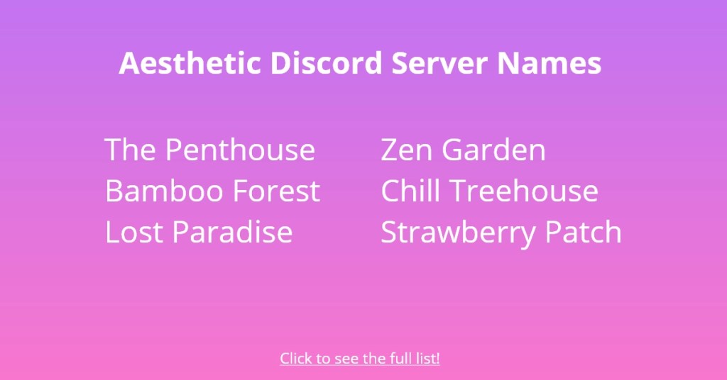 Esthetische Discord-servernamen