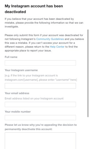 Bedankt voor het verstrekken van je info Instagram-oplossing