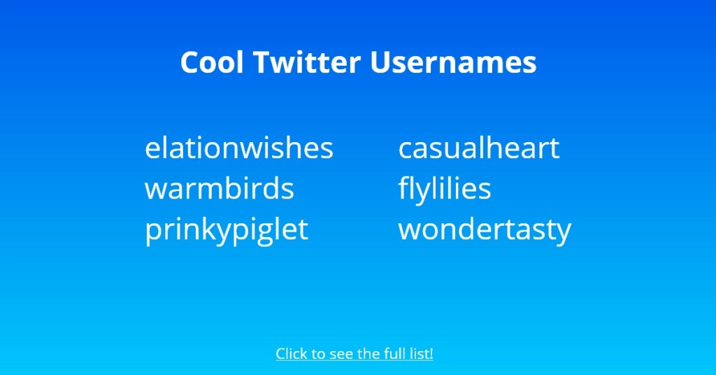 Coole Twitter-gebruikersnamen