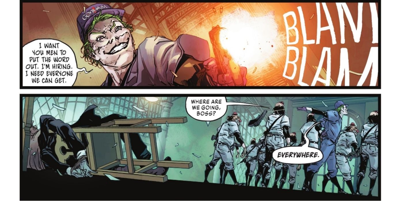 The Joker veroorzaakt terreur buiten Gotham City