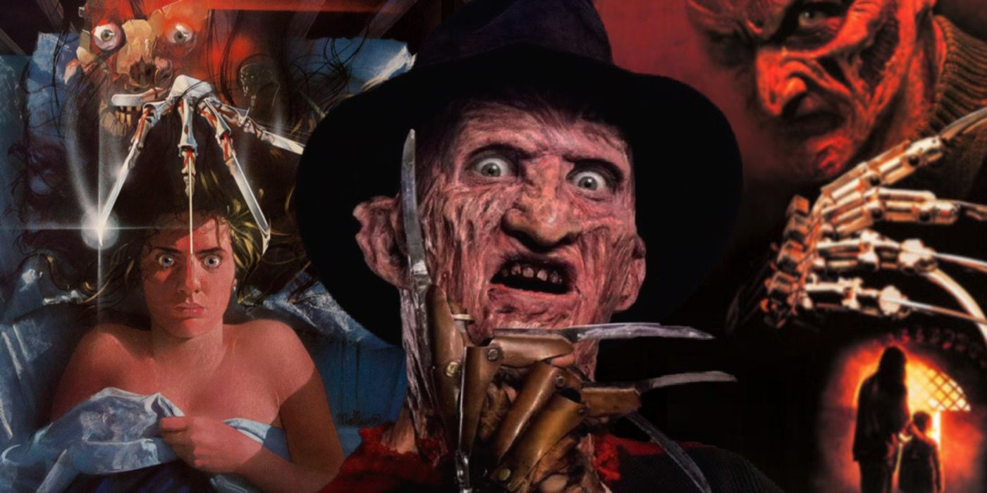gelaagd beeld van Freddie Krueger uit The Nightmare On Elm Street-films