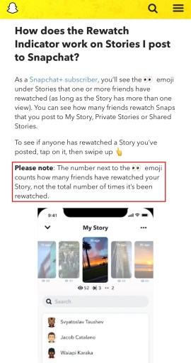 Ogen betekenis op Snapchat-verhaal