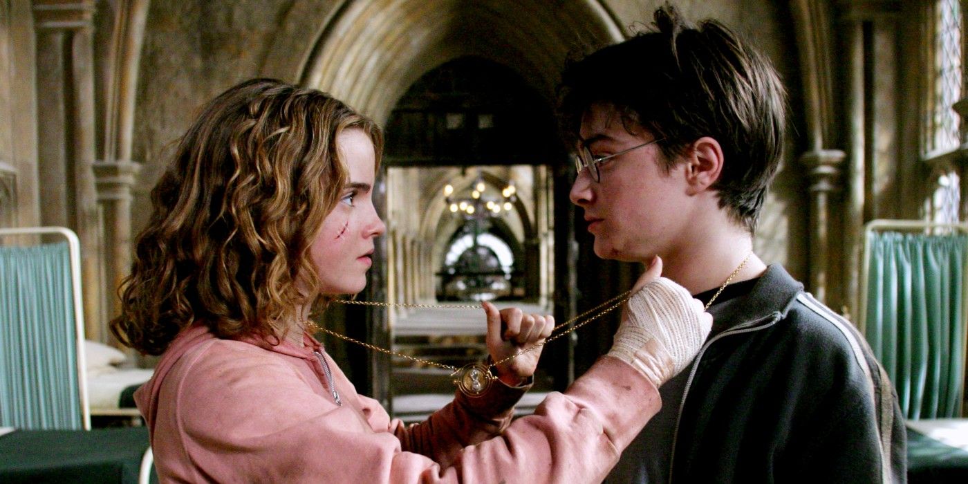 Harry en Hermelien in Hogwarts' Infirmary in Prisoner of Azkaban 
