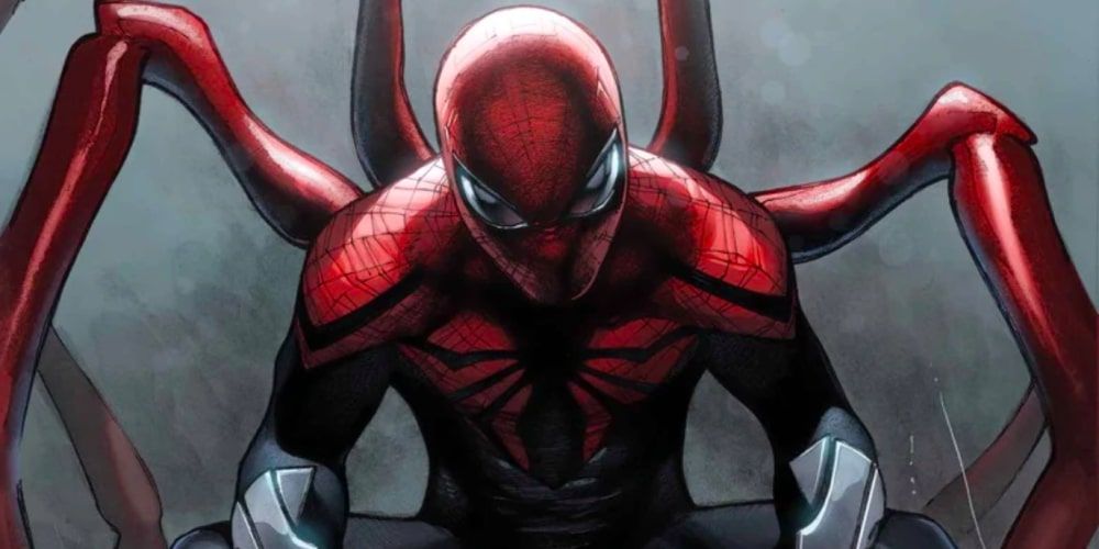 Superior Spider-Man is in een dreigende pose