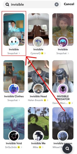 Snapchat onzichtbaar filter