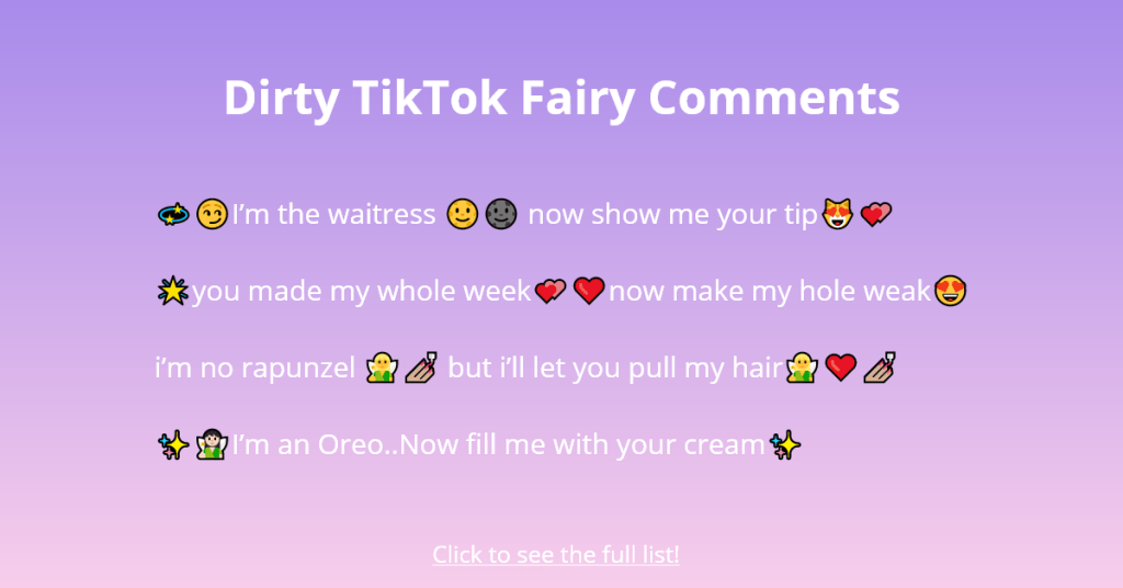 TikTok Fairy Reacties Dirty