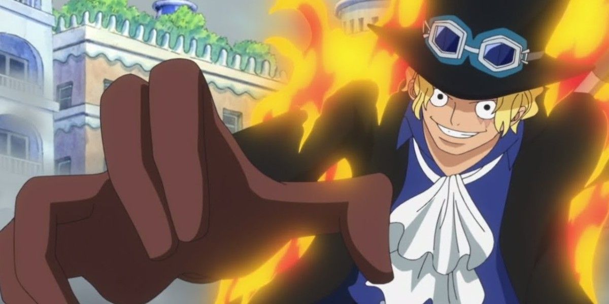 Sabo gebruikt de Mera Mera no Mi tijdens One Piece