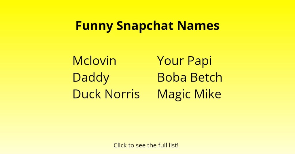 Grappige Snapchat-namen