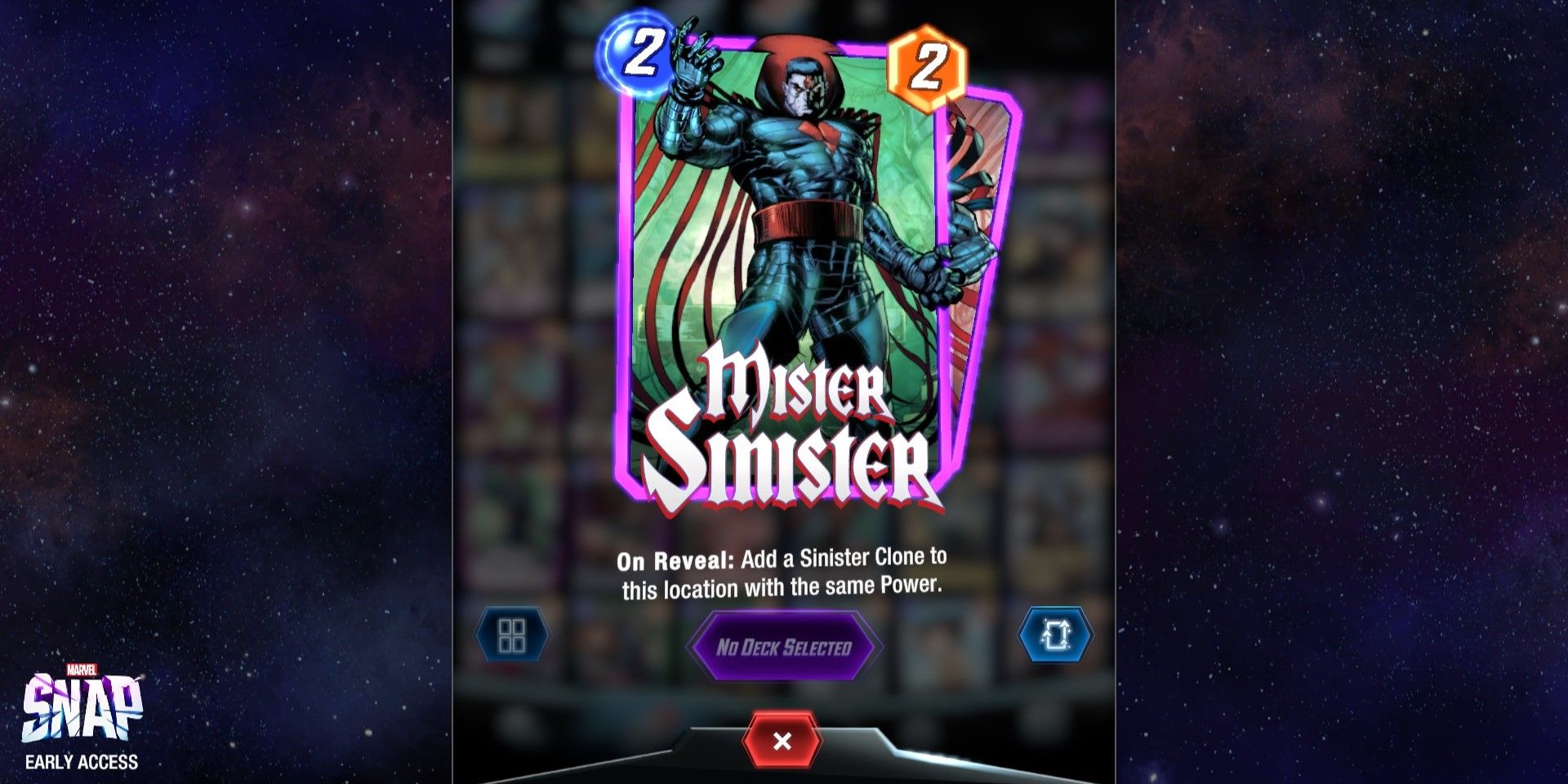 Mister Sinister Marvel Snap Card