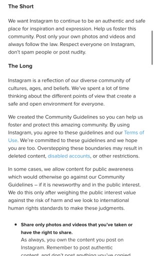 Richtlijnen voor de Instagram-community