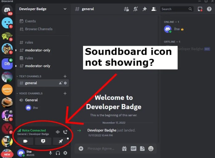 Discord Soundboard wordt niet weergegeven