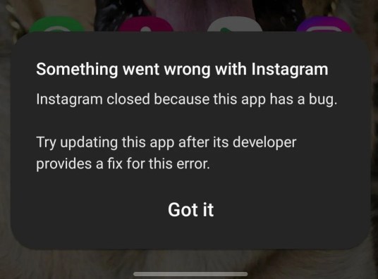 Er is iets misgegaan met Instagram