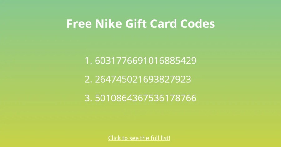 Gratis Nike-cadeaubonnen
