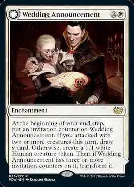 Huwelijksaankondiging, een kaart van Magic: The Gathering.