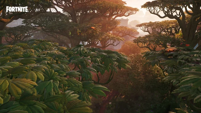Het bladerdak van de jungle in Fortnite Chapter Four, seizoen drie