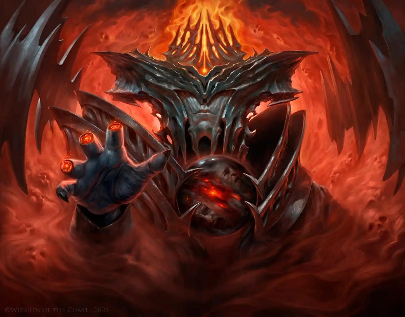 Afbeelding van Sauron, het oog zonder deksel door Yigit Koroglu in MTG Lord of the Rings-set