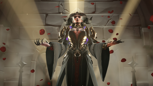 Moira's Lilith-skin in het OW2 Diablo 4 crossover-evenement.