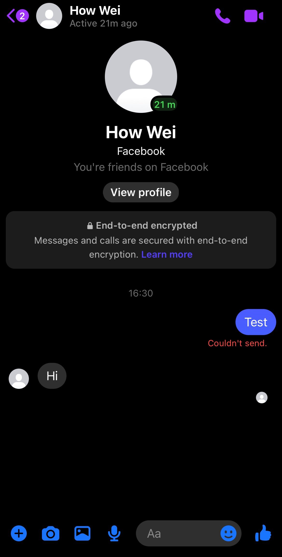 End-to-end gecodeerde Messenger