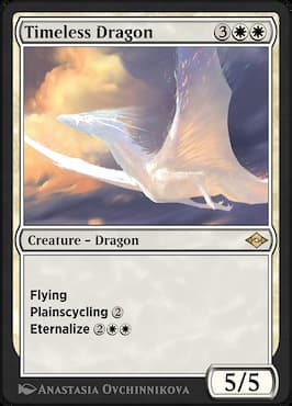 Witte draak die door de lucht vliegt