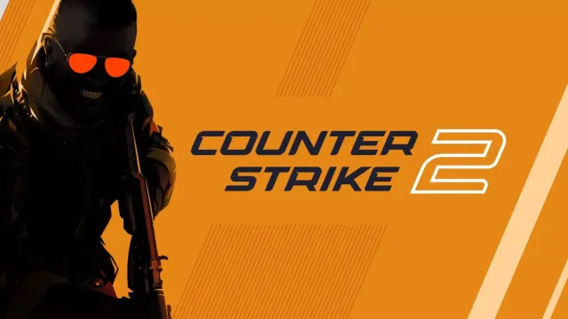 Banner van CS2 met een terroristisch personage naast 'Counter-Strike 2'.