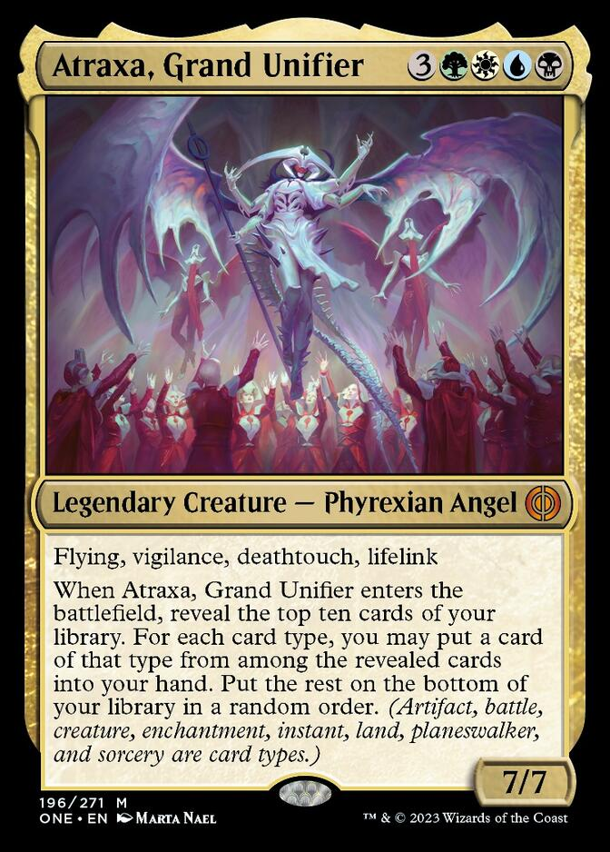 Atraxa, Grand Unifier, een kaart uit Magic: The Gathering.